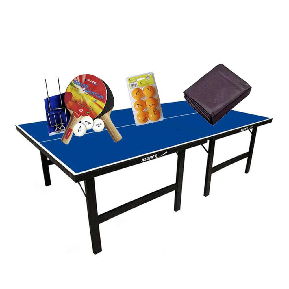 MESA DE PING PONG MDP 15mm 1001 KLOPF + KIT Completo 5030 + Kit 5076 + Capa