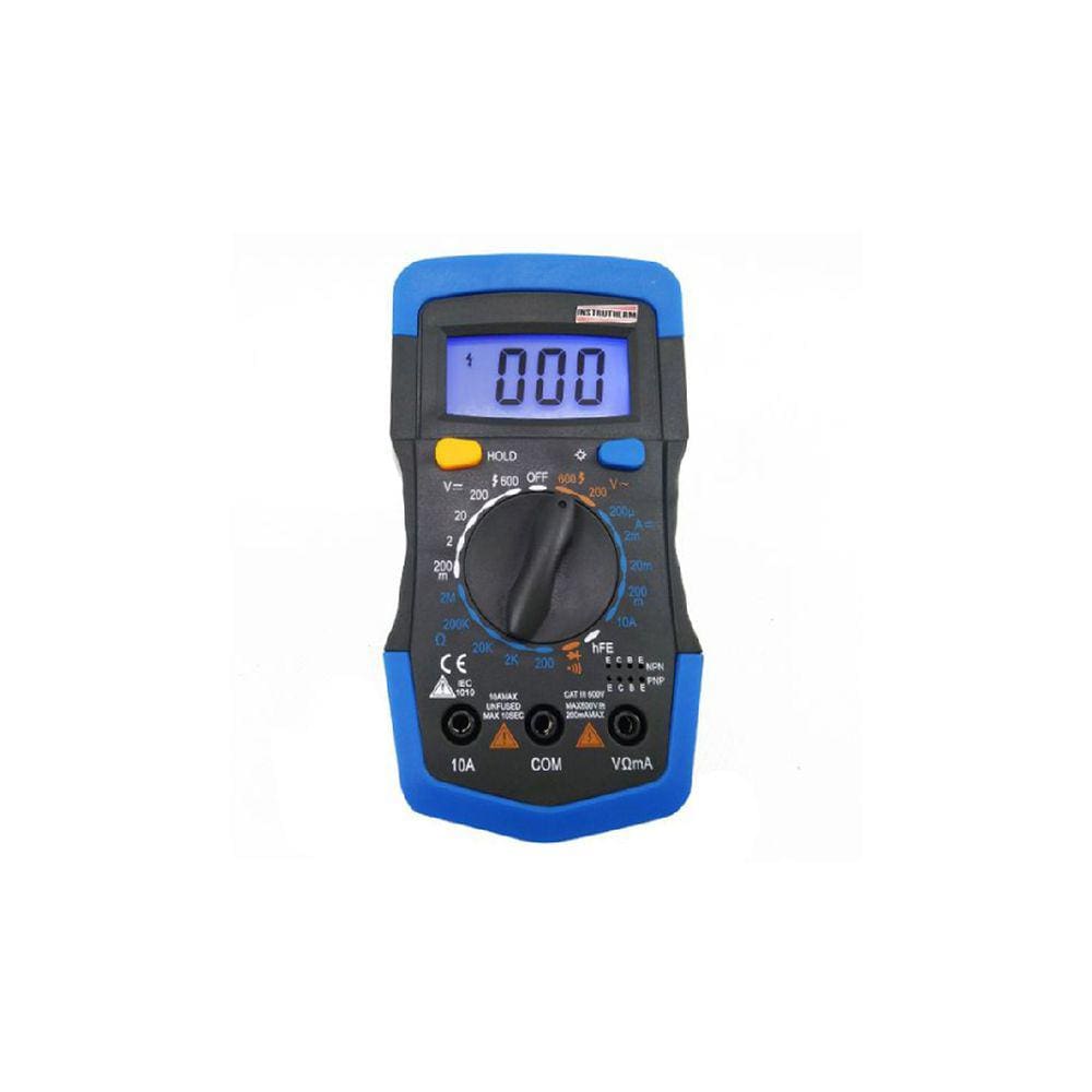Multímetro Digital Tensão Resistência Corrente Continuidade Diodo Npn 1999 Contagens Md-740 Portátil Instrutherm
