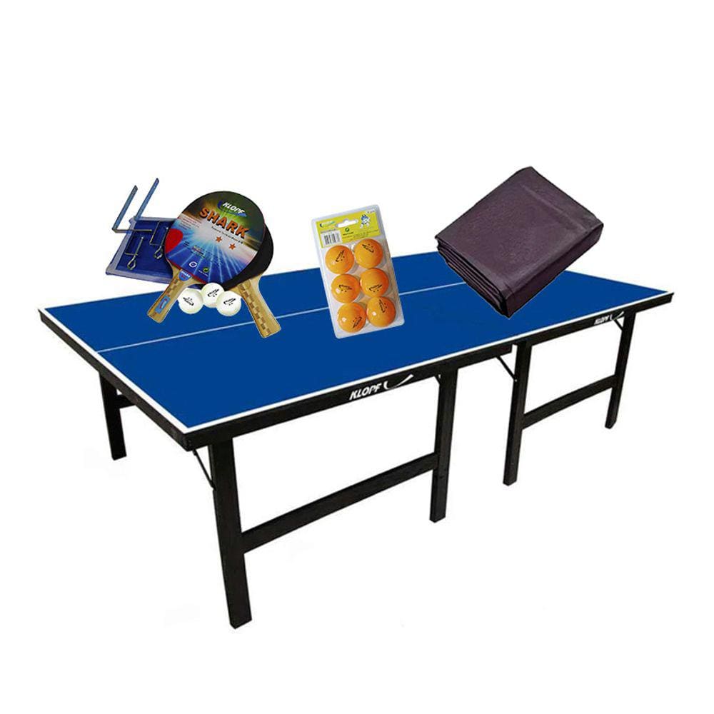 MESA DE PING PONG MDP 15mm 1001 KLOPF + KIT Completo 5031 + Kit 5076 + Capa