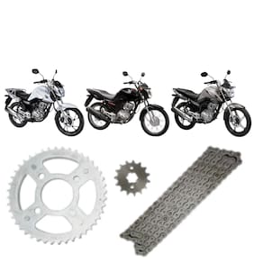 Kit Relação Transmissão Nakata Honda CG 160 Cargo 2016 A 2021 Corrente 428HX118L (sem O`ring)