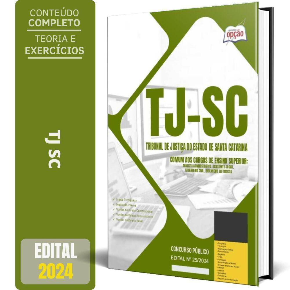 Apostila Tj Sc 2024 - Comum Aos Cargos De Ensino Superior