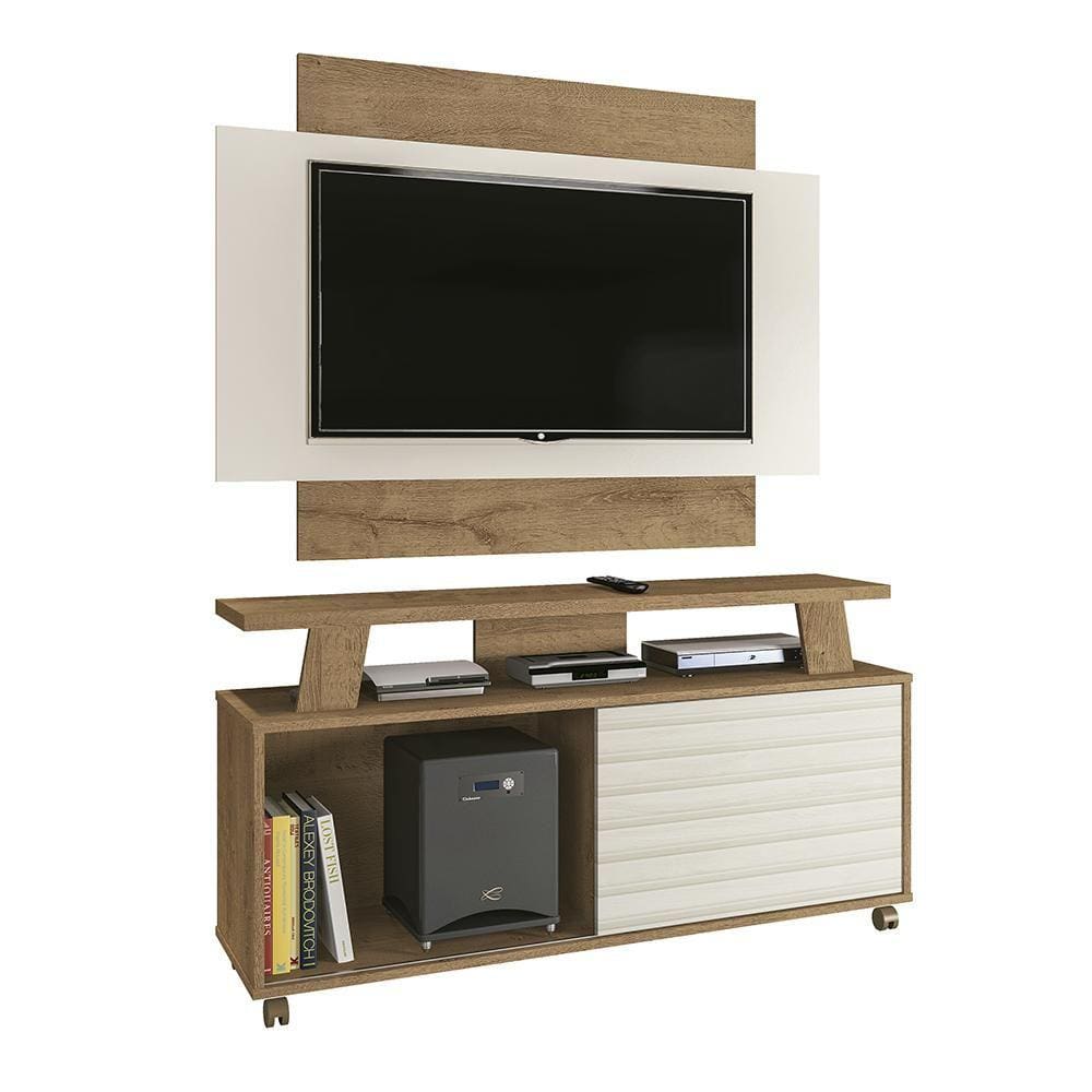 Conjunto Rack e Painel Rivera Sala para TV até 50 Polegadas