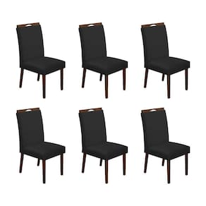 Kit 6 Cadeiras De Jantar Madeira Maciça Mel Premium Heloísa Veludo Preto - Cor: Preto