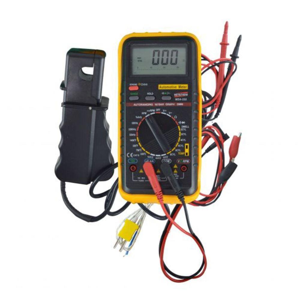 Multímetro Automotivo Digital Corrente Tensão Continuidade Diodo Hold Garra Indutiva Mda-232 Portátil Instrutherm