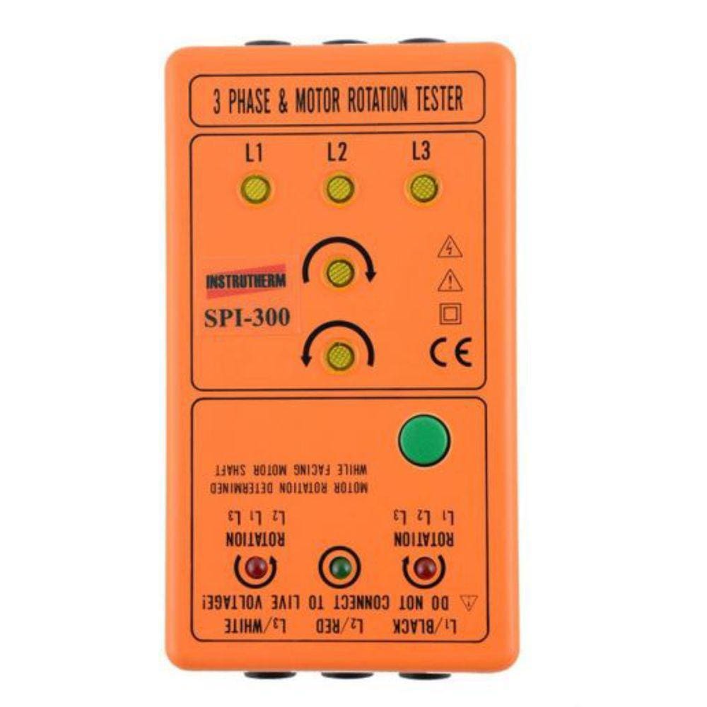 Fasímetro Indicador Sequência Fase Escala 110 A 600 Vac Tensão Spi-300 Portátil Instrutherm