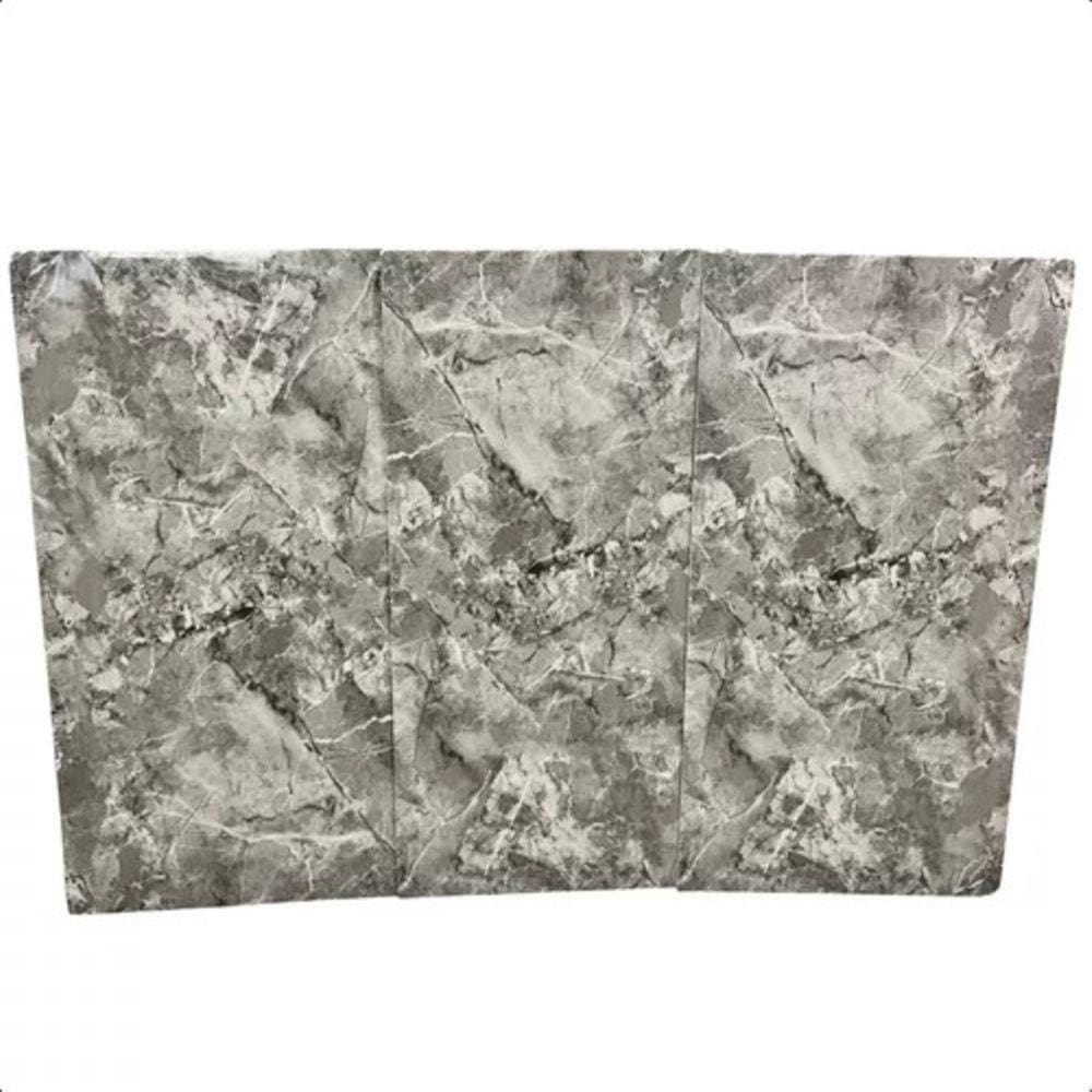Placas Adesivas Parede Painel Vinílico Mármore Cinza 3d