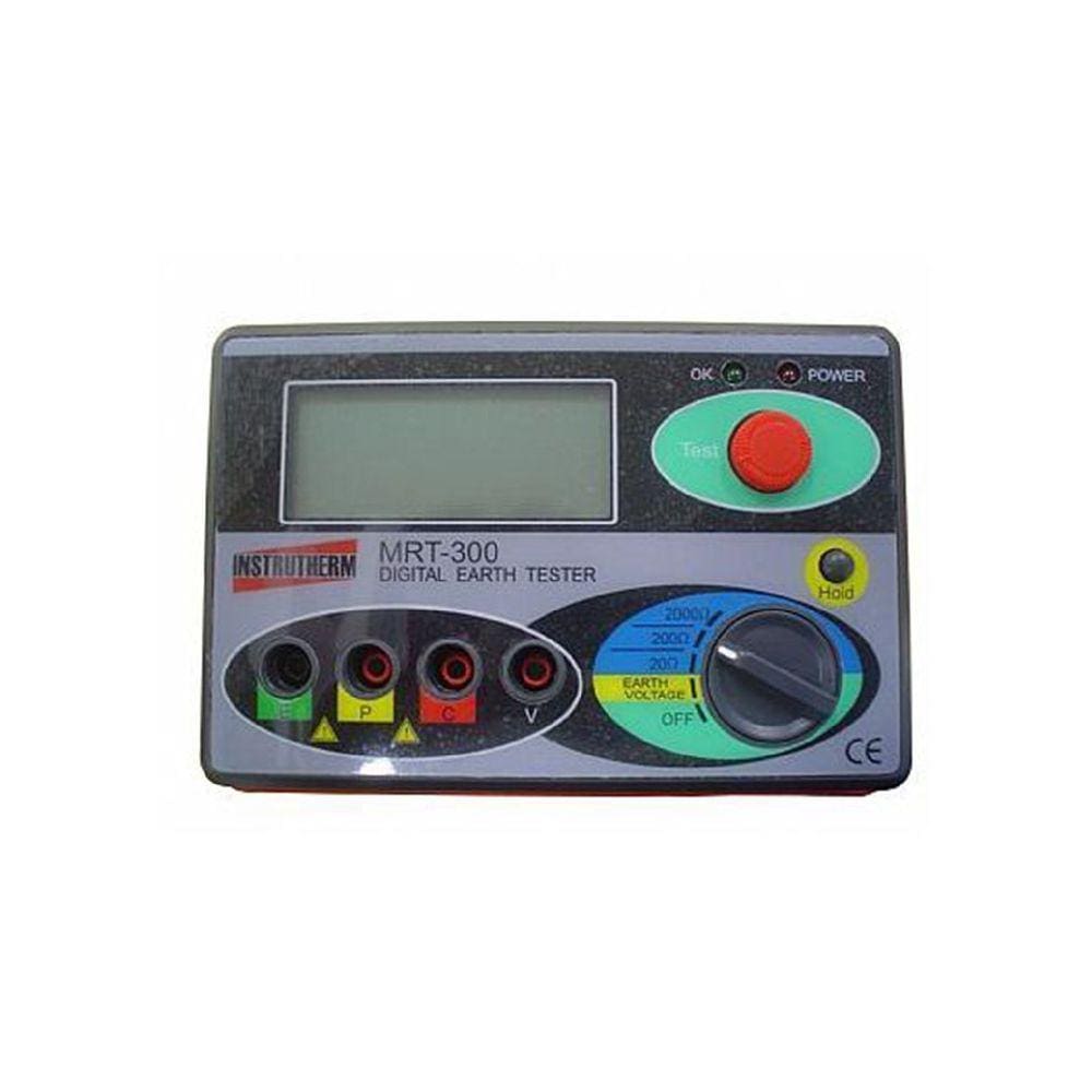 Terrômetro Digital Resistência Tensão Aterramento 0 A 2000 Ohms Dois Pólos Hold Mrt-300 Portátil Instrutherm Com Estojo
