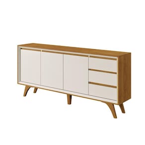 Buffet para Sala de Jantar 3 Portas Moderno - Vertex-Naturale/Off White - Mavau Móveis
