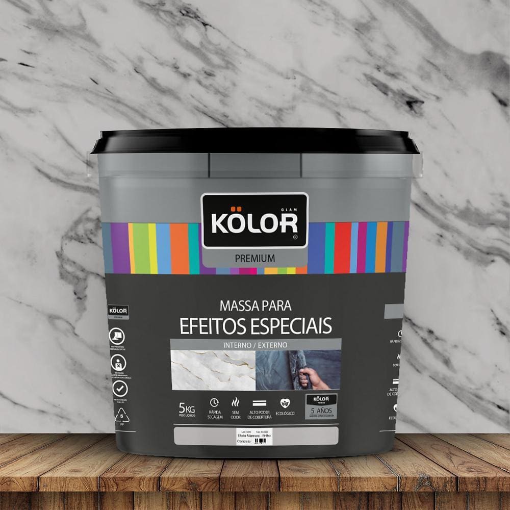 Efeito Mármore 5kg Cinza Retificado Kolor