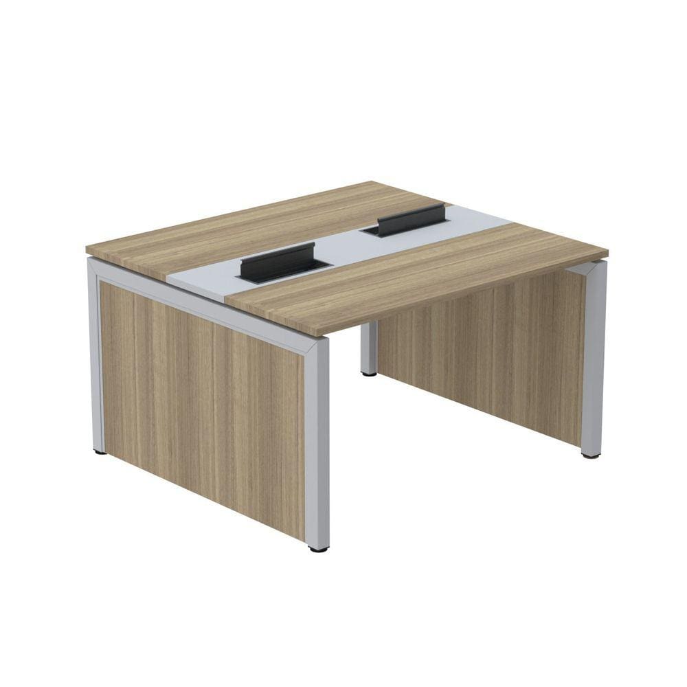 Mesa de Plataforma Dupla para 2 Pessoas Corporativa 160x140/2p Noce Naturalle/Cinza