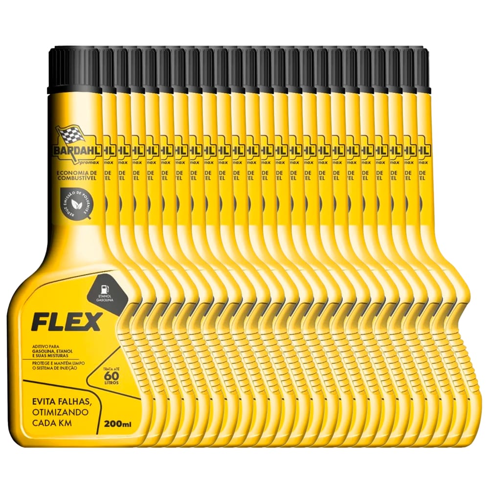 Kit 24 Aditivo De Combustível Gasolina e Etanol Bardahl Flex 200ml