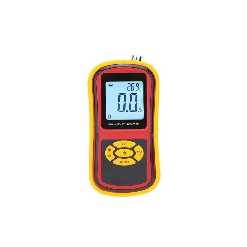 Medidor Umidade Digital Grãos Cereais Temperatura -10° A 60°C Luz Fundo Alarme Hold Mug-650 Portátil Instrutherm