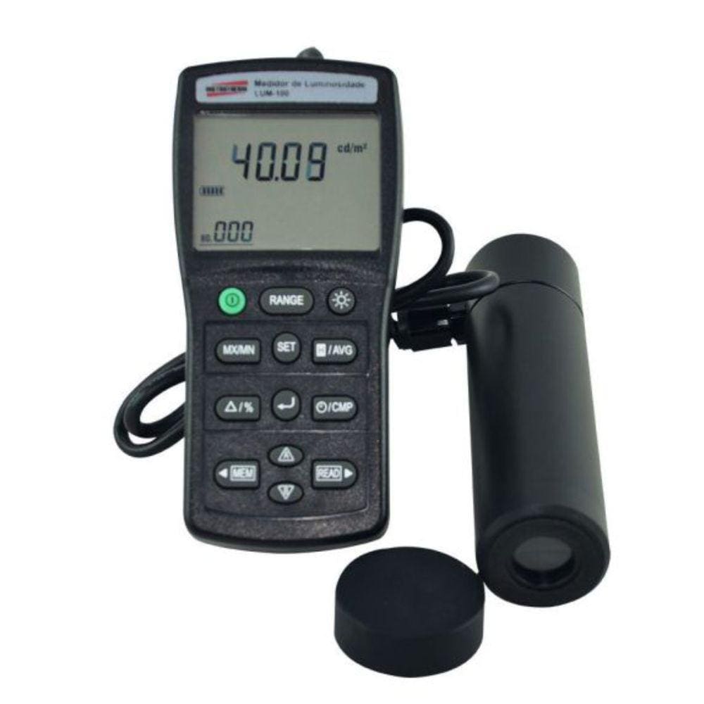 Medidor Luminosidade Digital Escala 0.01 A 1999k Cd/m2 Fotômetro Luminância Datalogger Usb Lum-100 Portátil Instrutherm