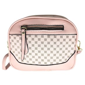 Bolsa feminina tiracolo transversal media três divisórias luxo