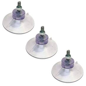 Kit 3 Ventosas de 40mm (4 cm) PVC Cristal C/Parafuso e Porca