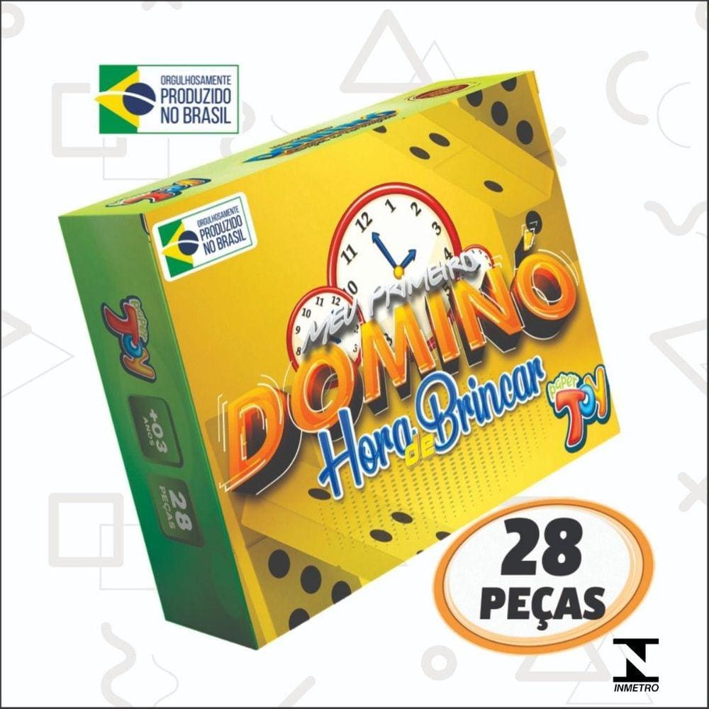 Meu Primeiro Dominó Hora de Brincar 28 Peças MDF - Paper Toy