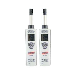 Kit 2 Termo Higrômetro Psicrômetro Digital Temperatura Umidade Bulbo Ponto Orvalho Ht-270 Portátil Instrutherm Estojo