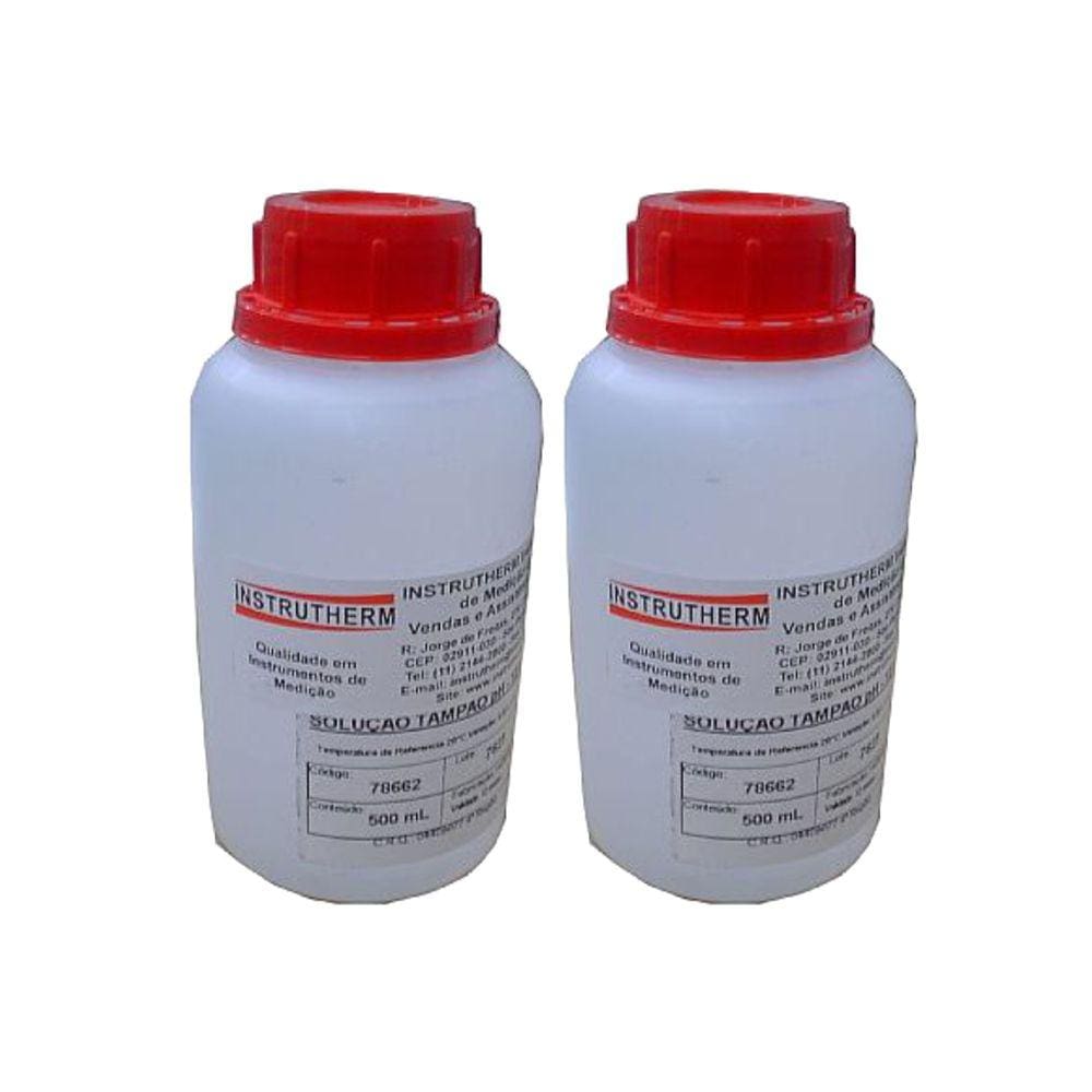 Kit 2 Solução Tampão Ph 12,00 Temperatura 25° Exatidão 12,00 +- 0,02 Utilizada Medidor Ph 500Ml Instrutherm