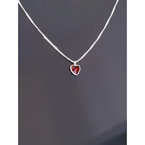 Colar Coração Vermelho | Prata 925 | Brilho Apaixonante