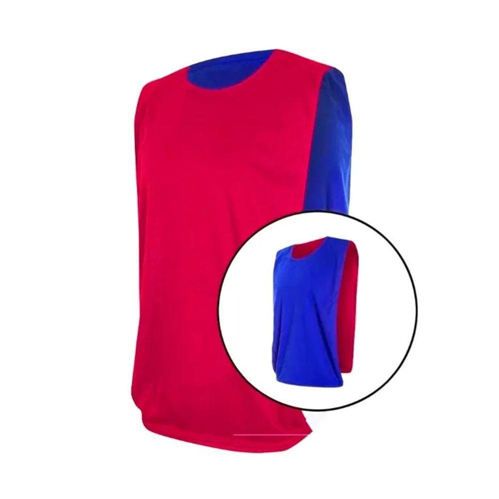 Kit com 15 Coletes Esportivos Dupla Face TRB Vermelho e Azul