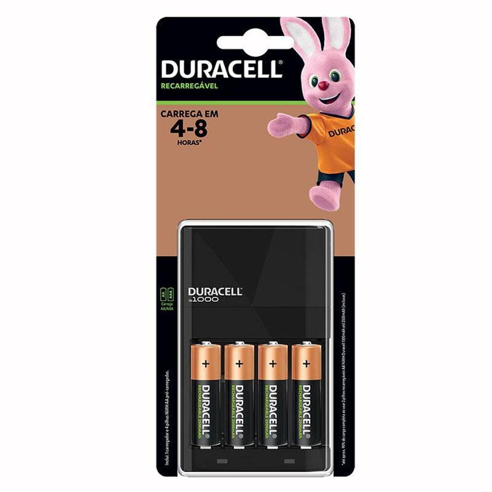 Carregador de pilhas AA/AAA com 4 pilhas - Duracell