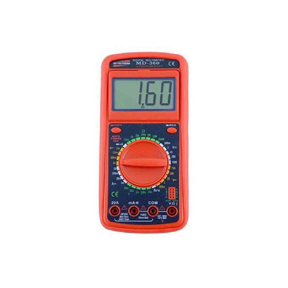 Multímetro Digital Tensão Corrente Resistência 3½ Dígitos Capacitância Diodo Transistor Hfe Md-360 Portátil Instrutherm