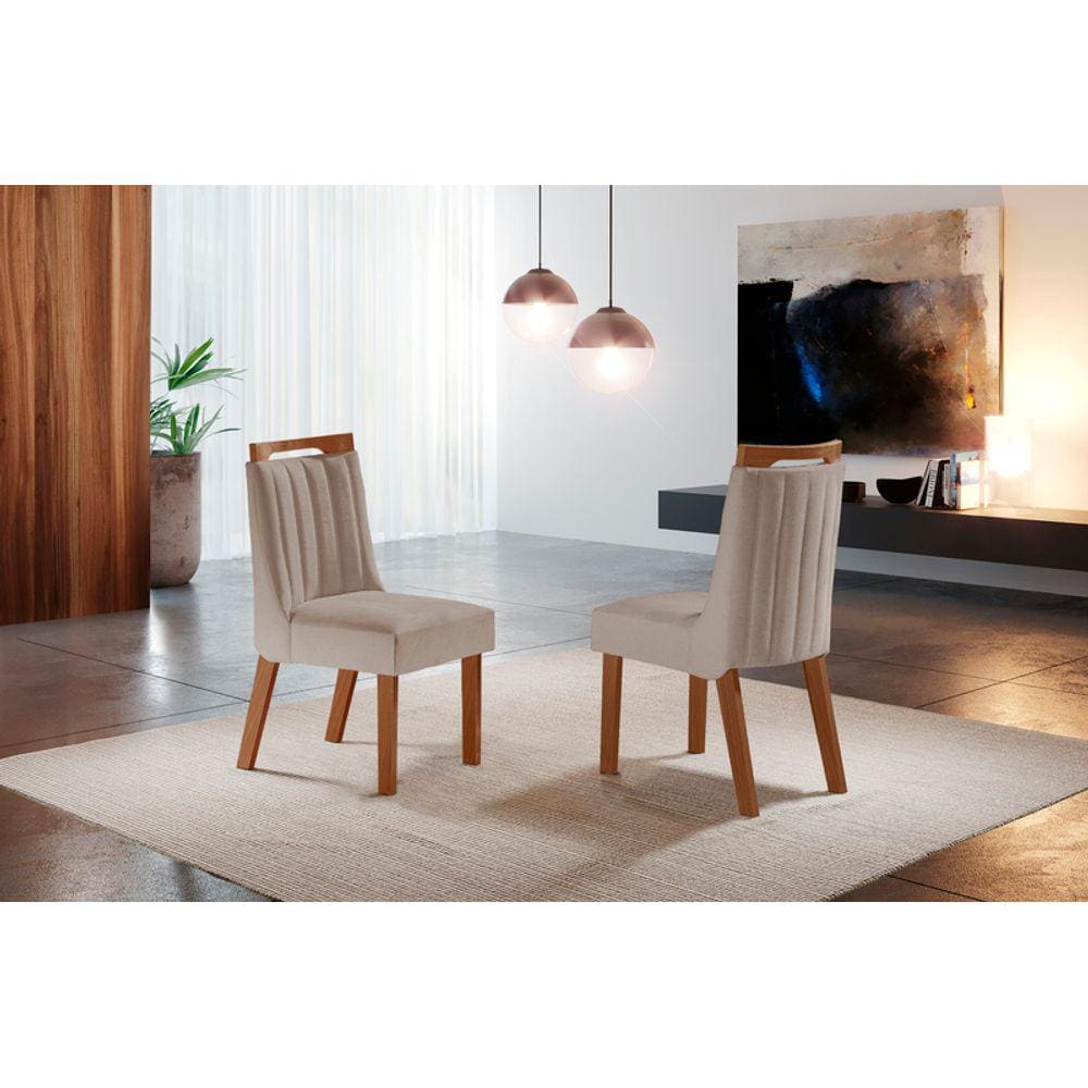 Cadeiras para Mesa de Jantar Estofada - Lottus - LJ Móveis