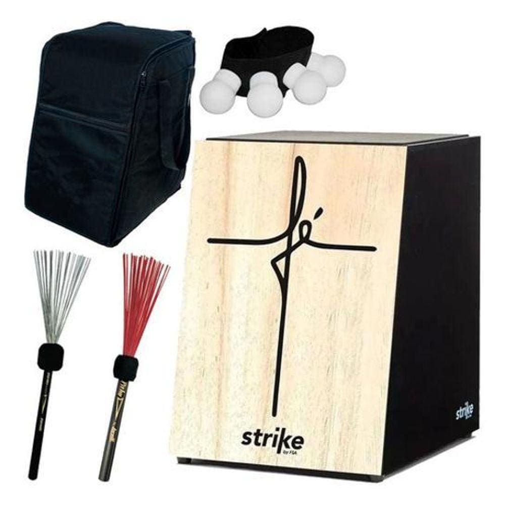 Kit Cajon Fsa Strike Sk 4050 Fé Jesus Deus Acústico Madeira