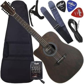 Kit Violão Rozini 12 Cordas Canhoto Presença Capa Rx415At