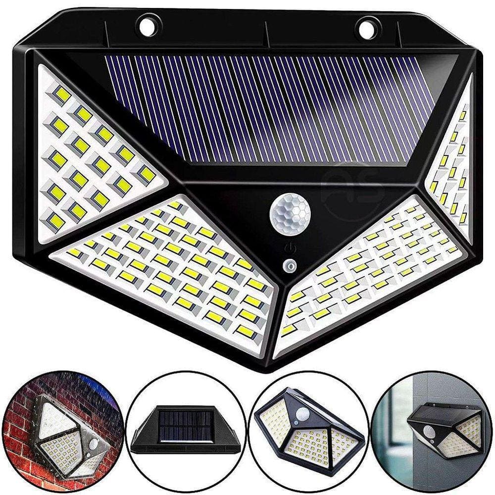 Luminária Energia Solar Parede 100 Led Sensor Presença 3