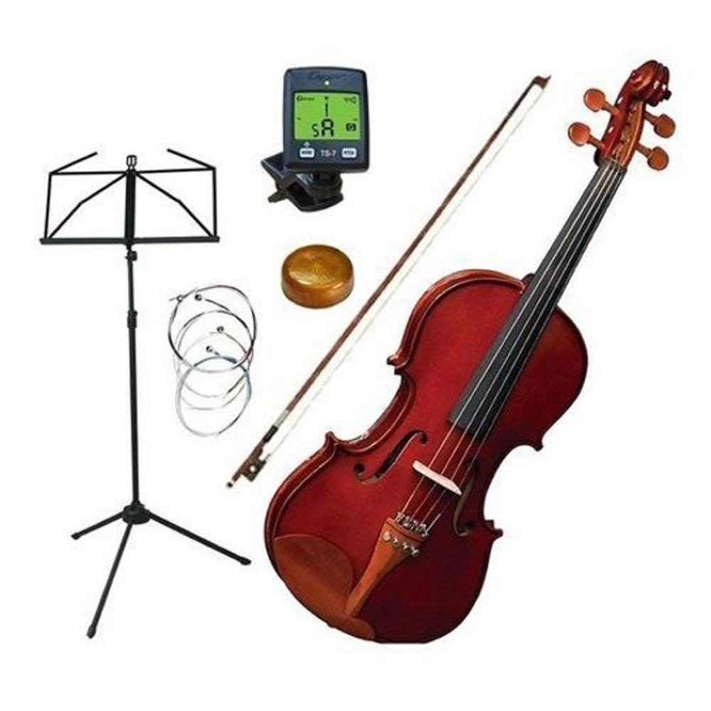 Kit Violino Clássico 3/4 + Estojo Ve431 Eagle