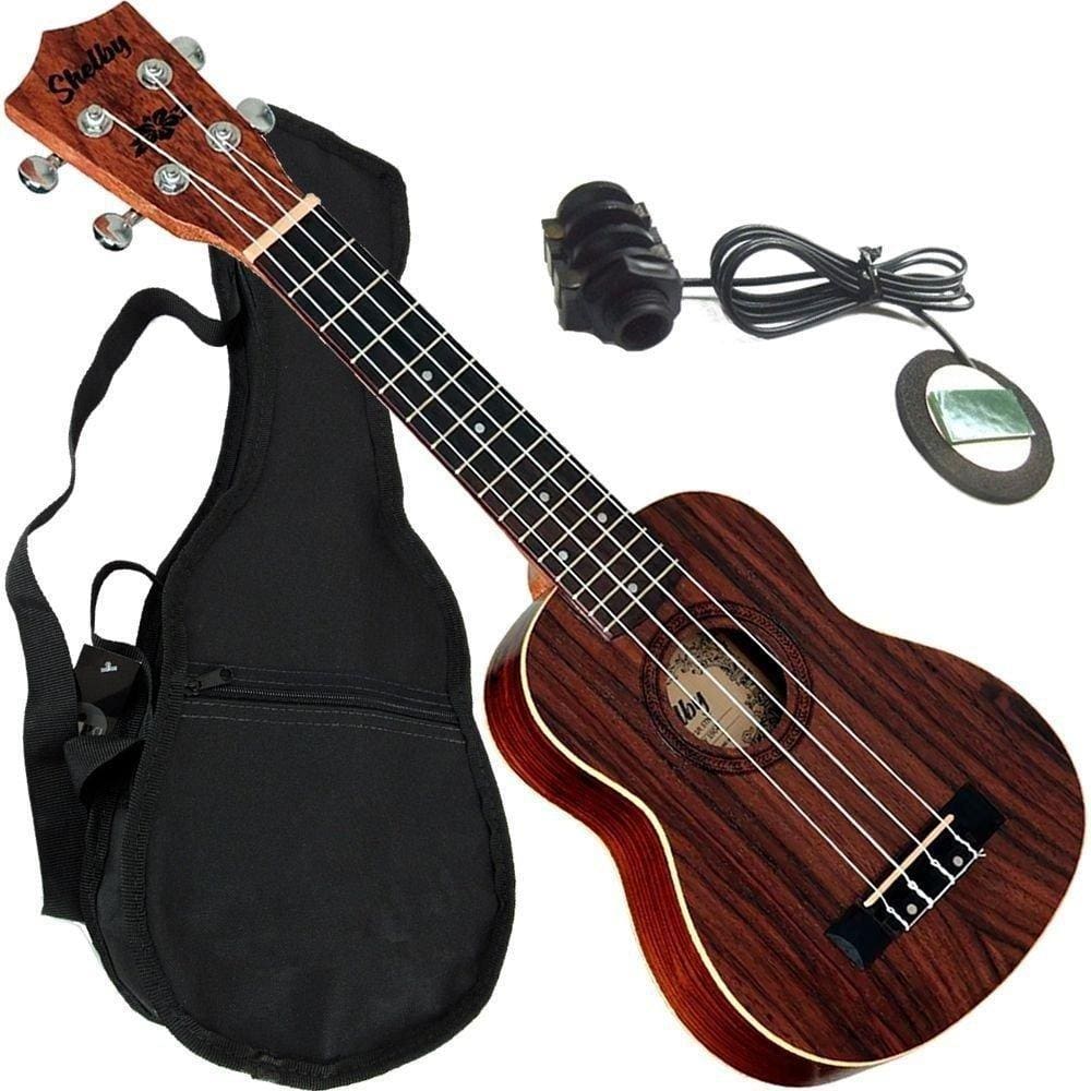 Ukulele Soprano Eletroacústico Canhoto Su21R Shelby + Capa