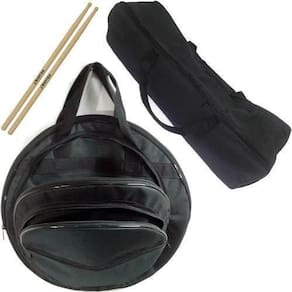 Kit Capa Para Pratos Bateria Com Capa De Ferragem + Baquetas