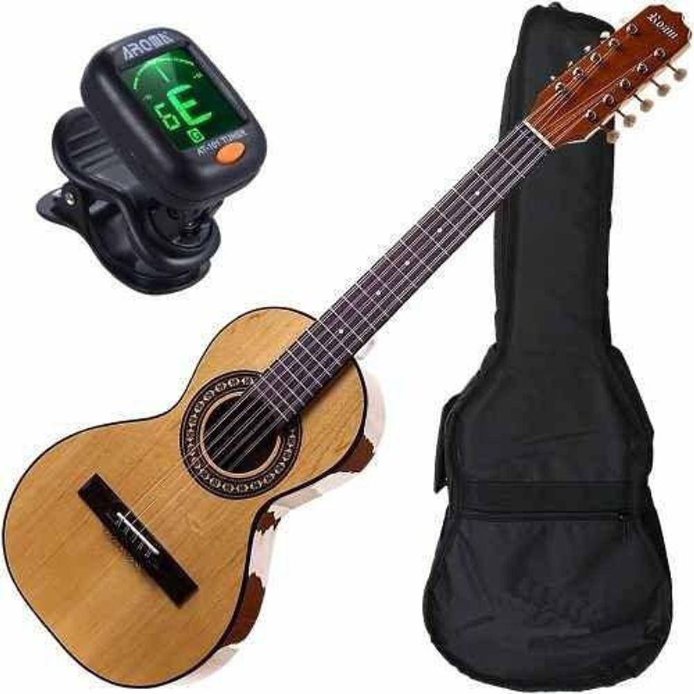 Kit Completo Viola Caipira Acústica Cordas Aço Rv151 Rozini