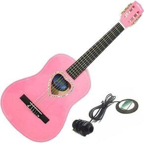 Violão Infantil Elétrico Acústico 1/2 Rosa Austin Kauthon
