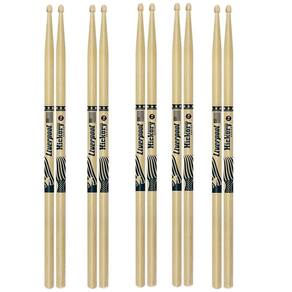 5 Pares Baquetas Liverpool Hickory 7A Ponta De Madeira Hy7Am