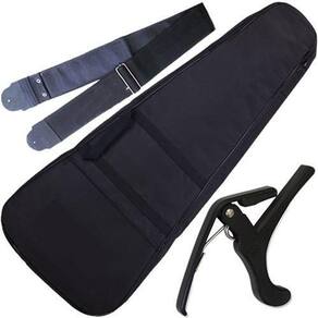 Kit Capa Acolchoada Luxo Violão Folk + Capotraste + Correia