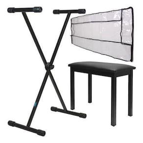 Kit Suporte Teclados E Pianos + Cobertura + Banco Estofado
