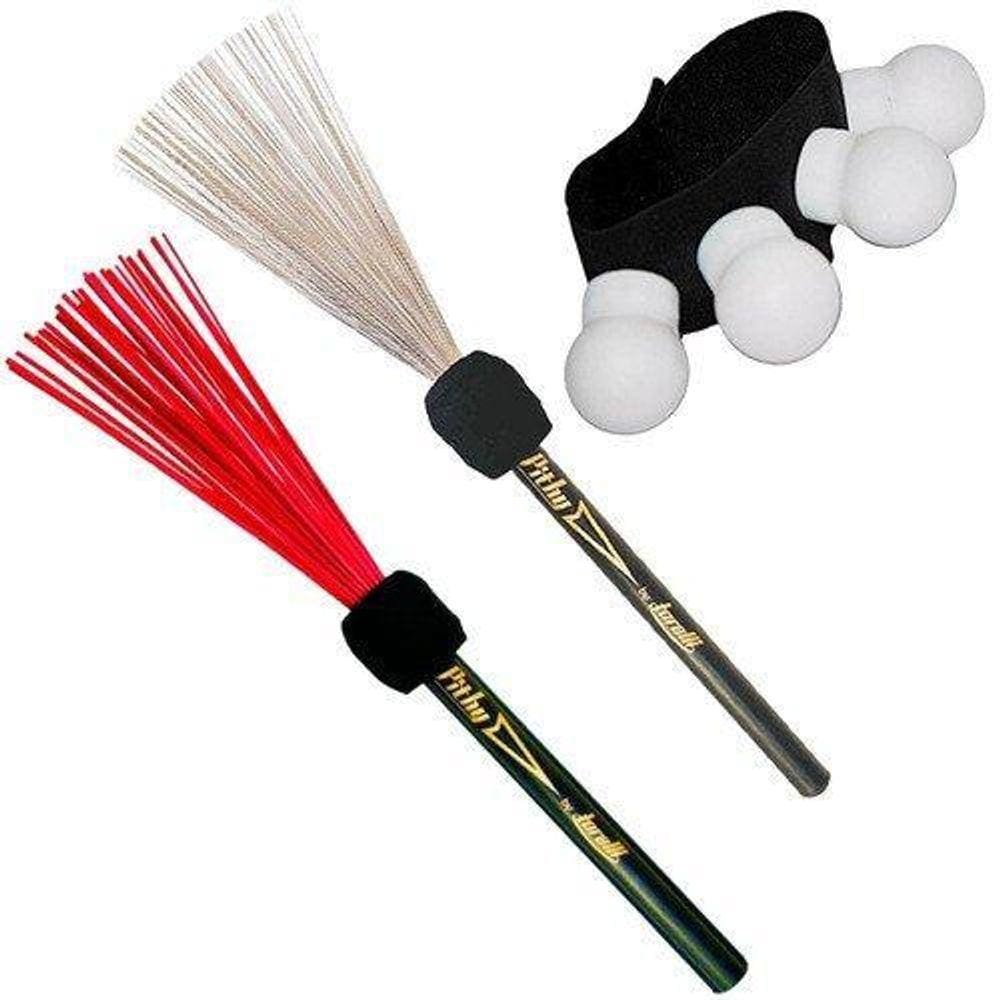 Kit Vassourinhas Torelli Para Cajon Pithy Nylon Aço + Canela