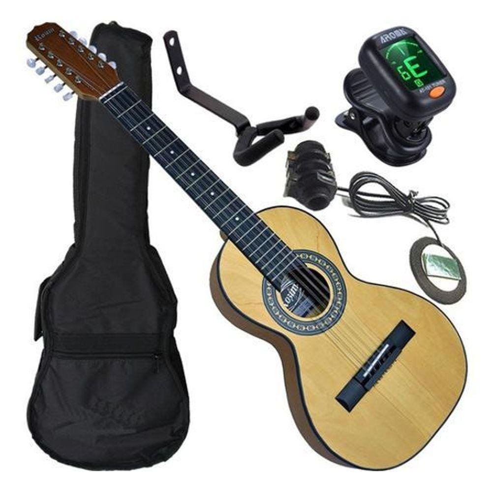 Kit Viola Caipira Elétrica Canhota Rv151 Rozini Com Afinador