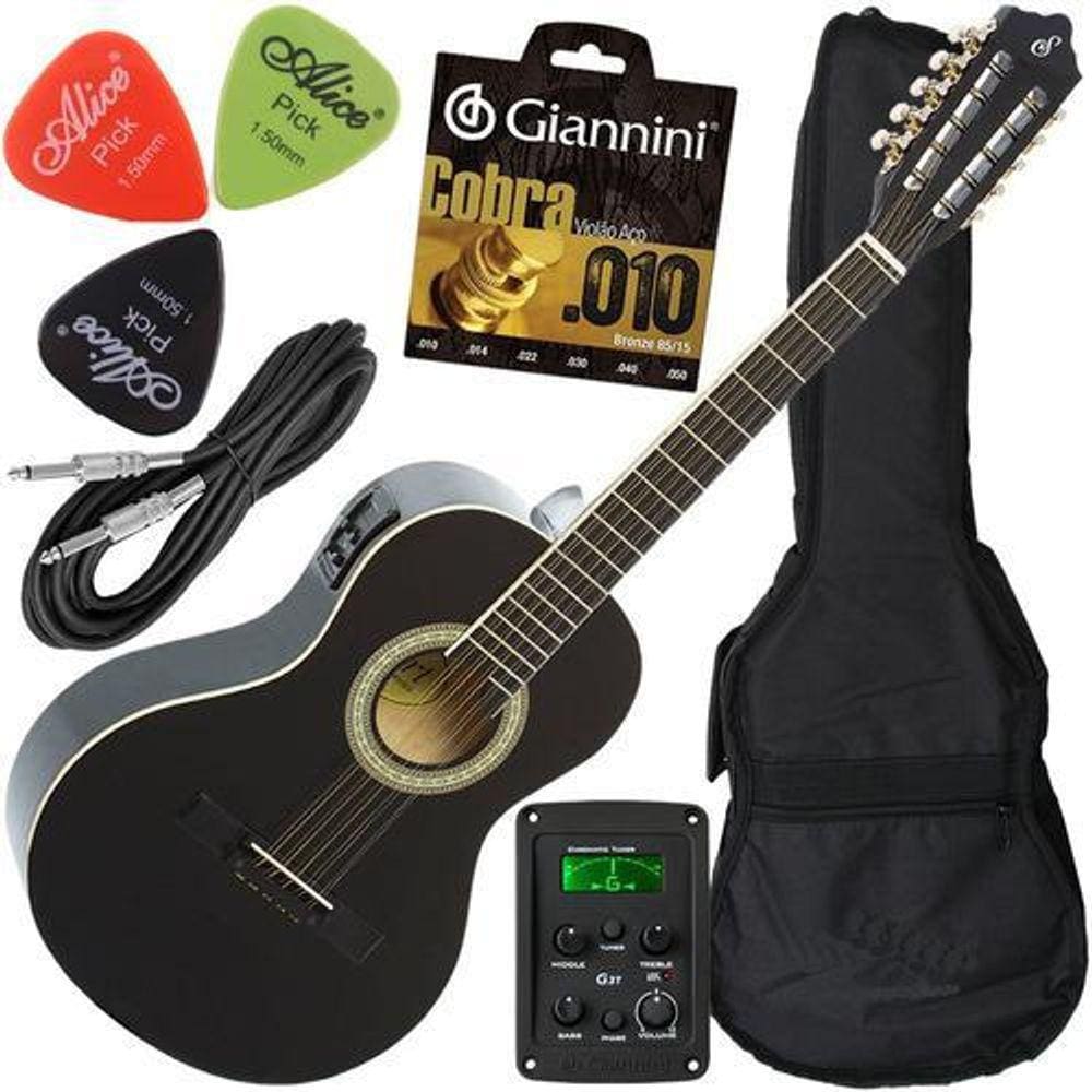 Kit Viola Caipira Eletroacústica Eq 3 Bandas Vs14Eq Giannini