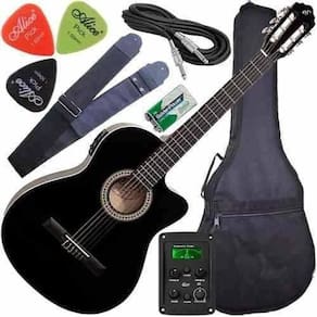 Kit Violão Flat Eletroacústico Linden Nf14 Ceq Bk Giannini
