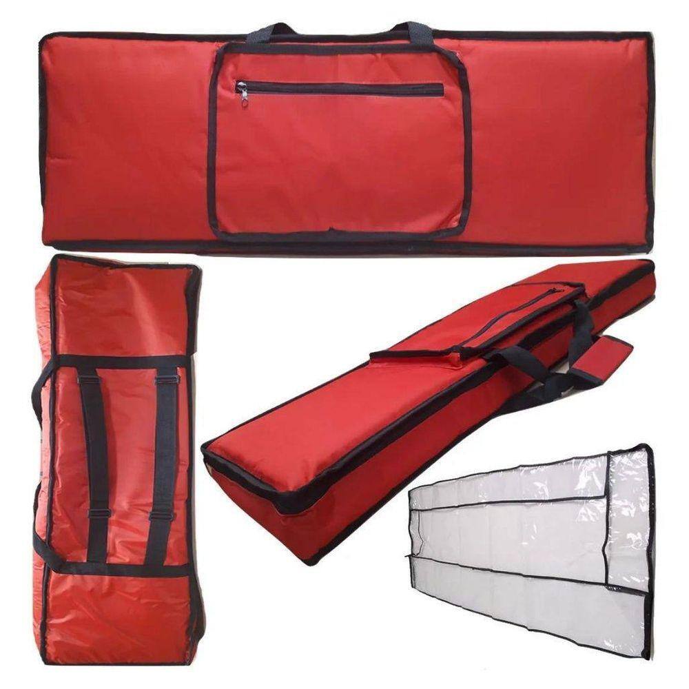 Kit Capa Piano Master Luxo Roland Fp10 Vermelho + Cobertura