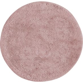 Tapete De Banheiro Algodão Redondo Vizapi Varanasi 60Cm Vermelho Rose