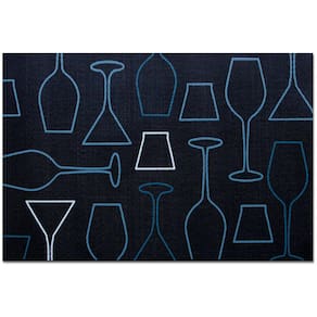 Jogo Americano Vizapi 30X45Cm Taças Vz12345 Preto Cinza