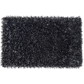 Tapete De Banheiro Quarto Corredor Retangular Vizapi Agra 70X120Cm Preto