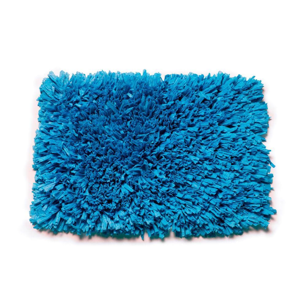 Tapete De Quarto Banheiro Corredor Retangular Vizapi Satara Vz1130 70X120Cm Azul Turquesa