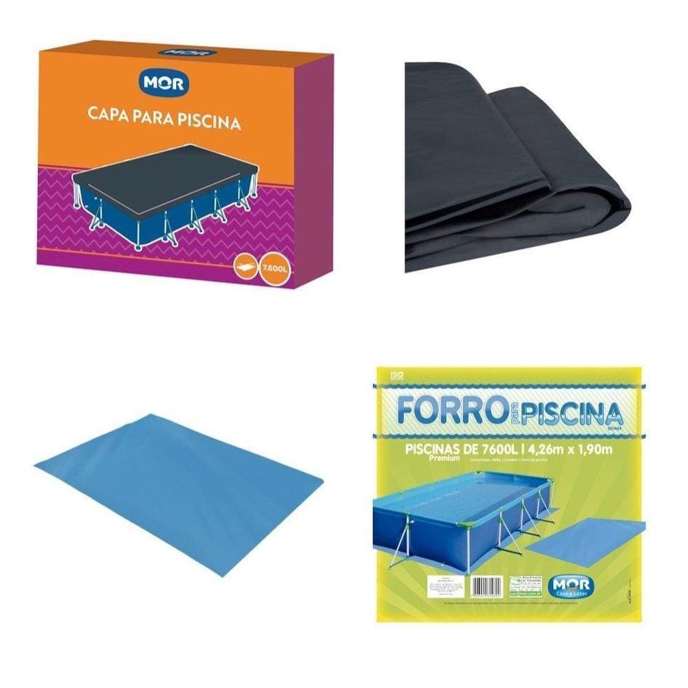 Kit Capa + Forro Para Piscina Premium 7600 Litros - Mor