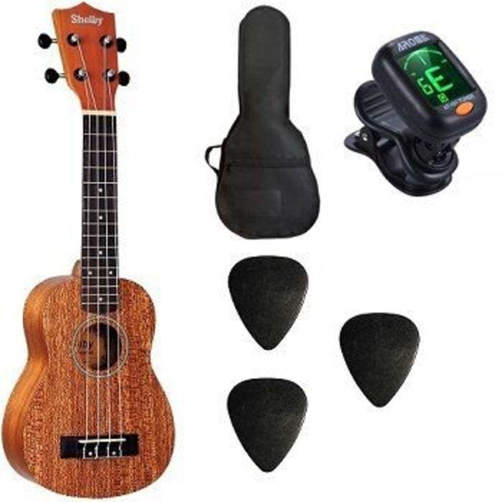 Kit Ukulele Shelby Soprano Su21M Capa Palheta Afinador