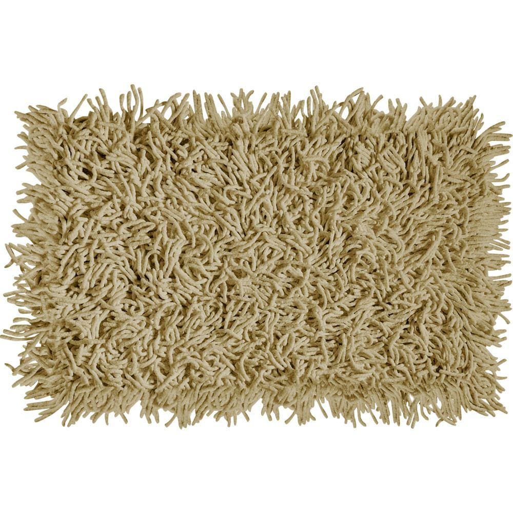 Tapete De Banheiro Algodão Retangular Vizapi Thane 50X80Cm Bege